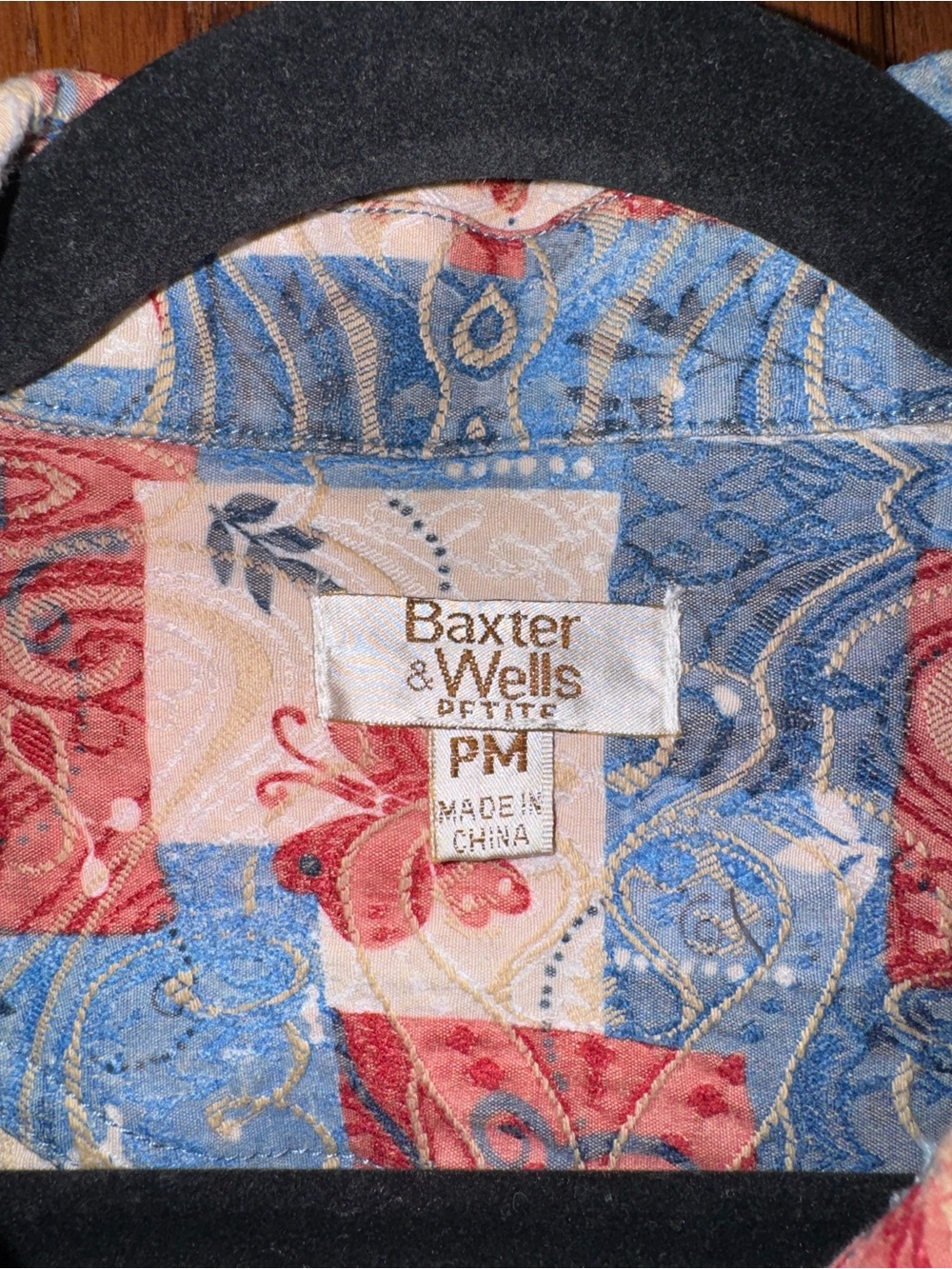 Patchwork Print Button-Front Jacket - Blue & Red - Picture 2 of 6